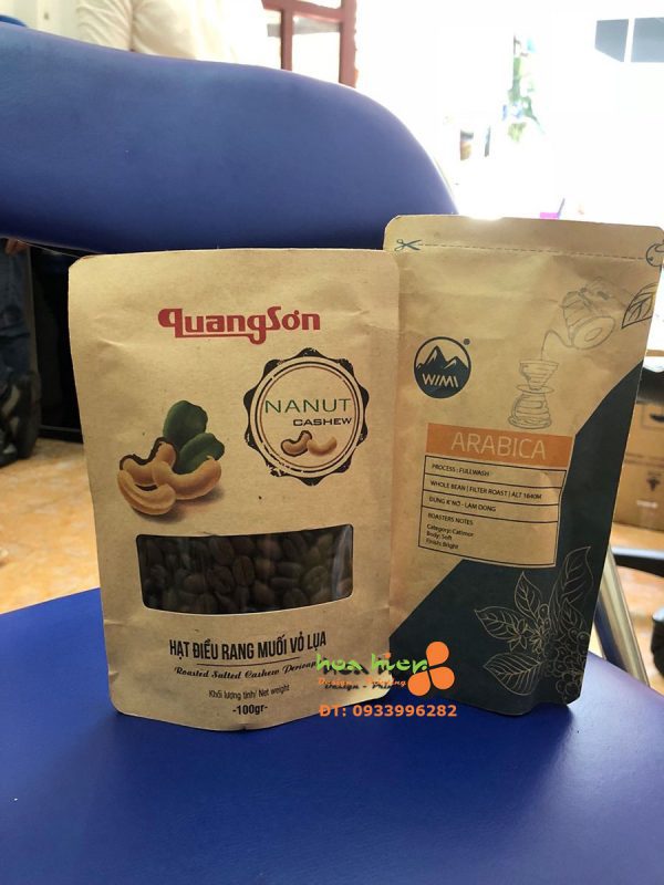 Túi giấy zip đựng cafe