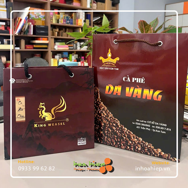 In túi giấy đựng cà phê