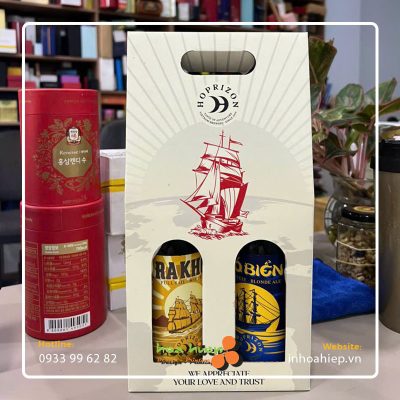 Hộp giấy đựng chai dạng xách tay