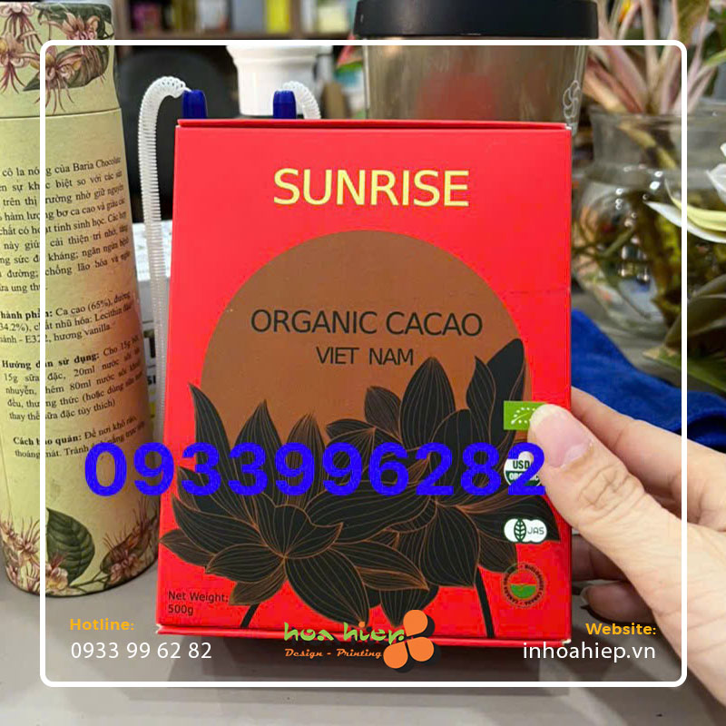 In hộp giấy đựng cacao