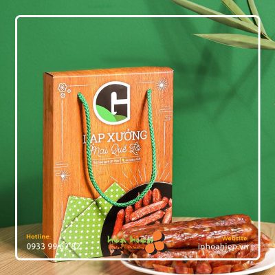 In hộp giấy đựng lạp xưởng