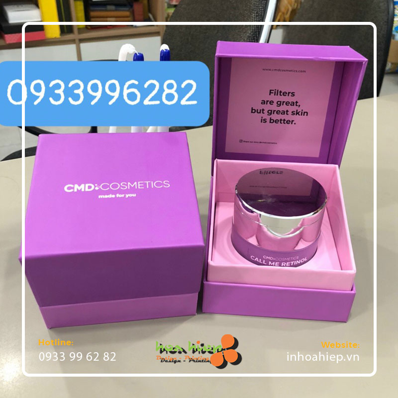 In hộp giấy cứng nắp nam châm đựng mỹ phẩm