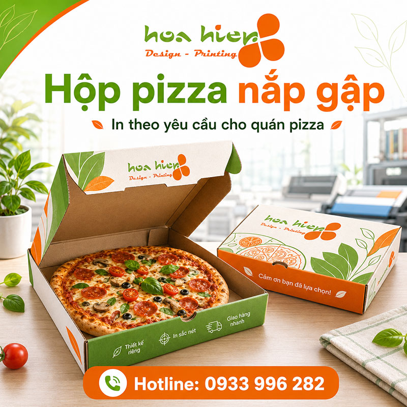 Hộp pizza nắp gập