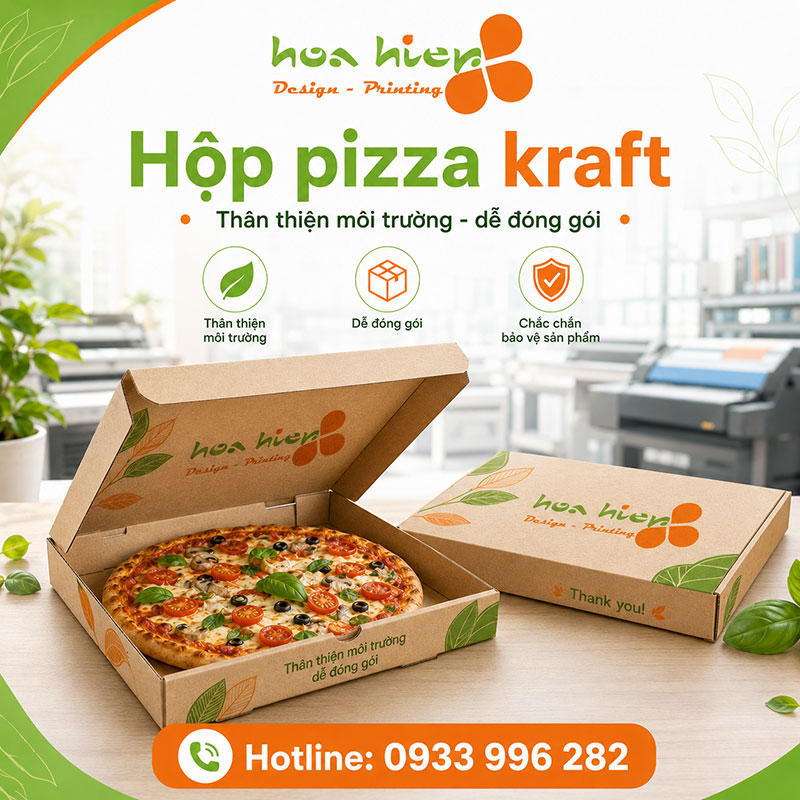 In hộp pizza kraft