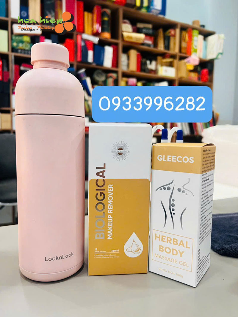 Mẫu in hộp nước tẩy trang và gel massage body chuẩn màu - In Hòa Hiệp