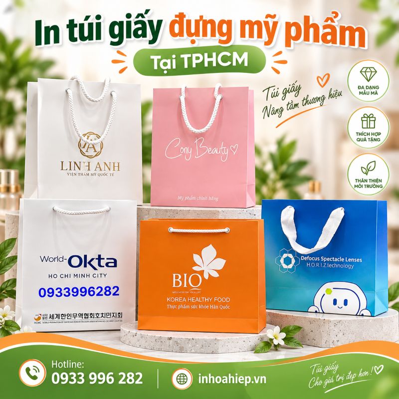In túi giấy đựng mỹ phẩm tại TPHCM