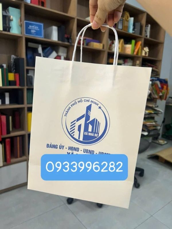 IN túi giấy kraft trắng