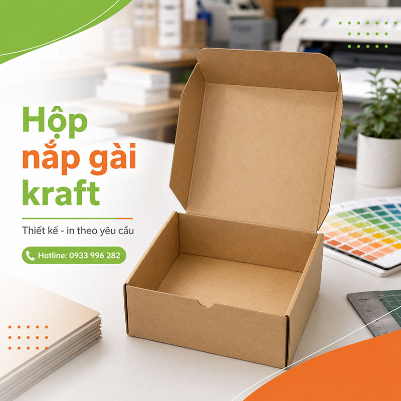 In hộp nắp gài kraft