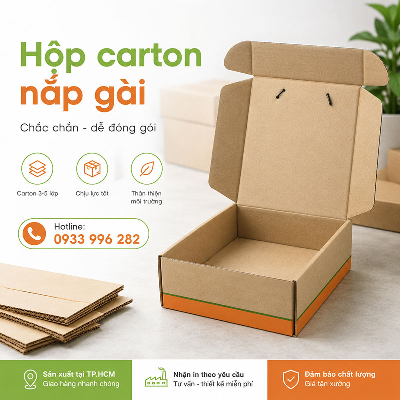 In hộp carton nắp gài
