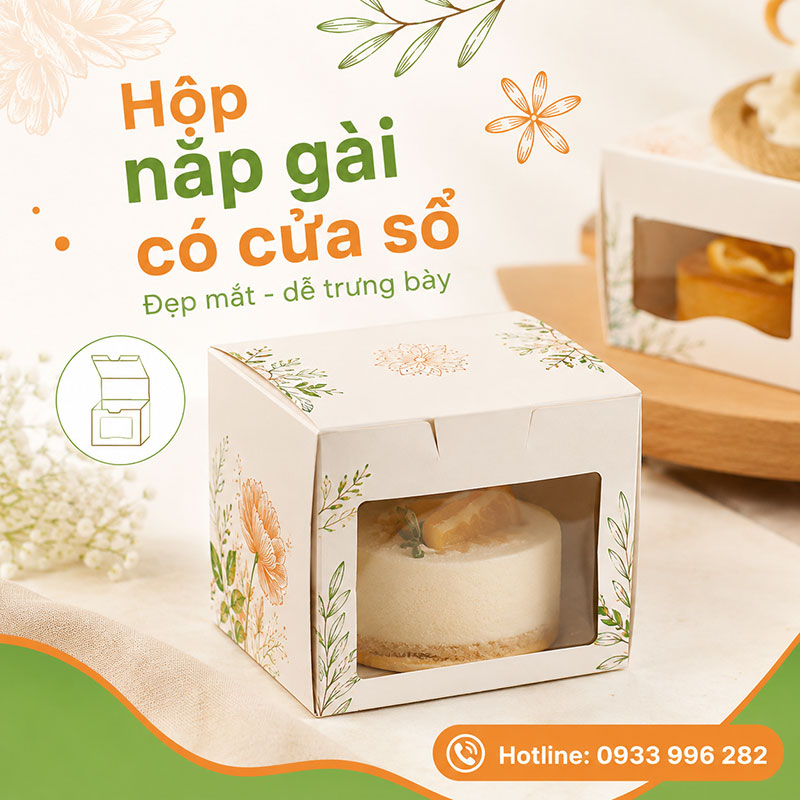 In hộp nắp gài có cửa sổ kính