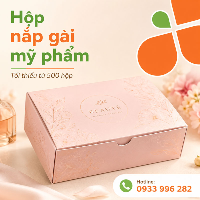 In hộp nắp gài mỹ phẩm