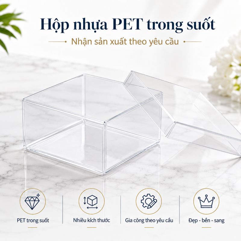 Hộp nhựa PET trong suốt theo yêu cầu