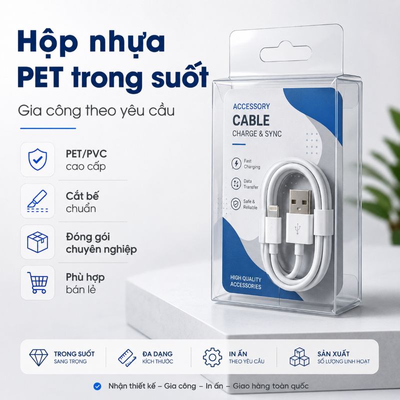 Hộp nhựa PET trong suốt theo yêu cầu