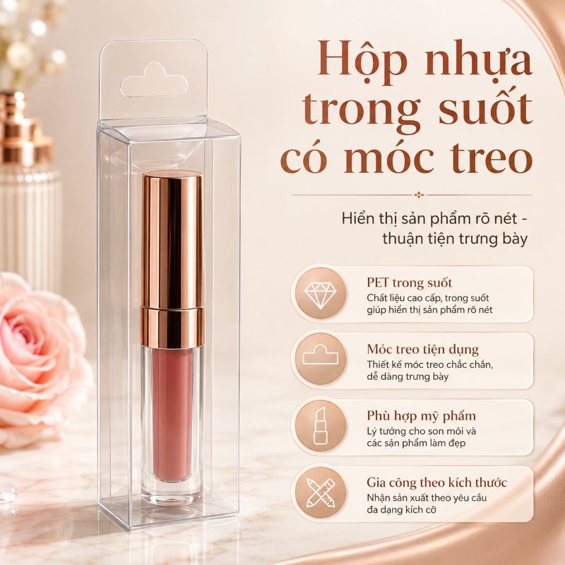 Hộp nhựa trong suốt có móc treo