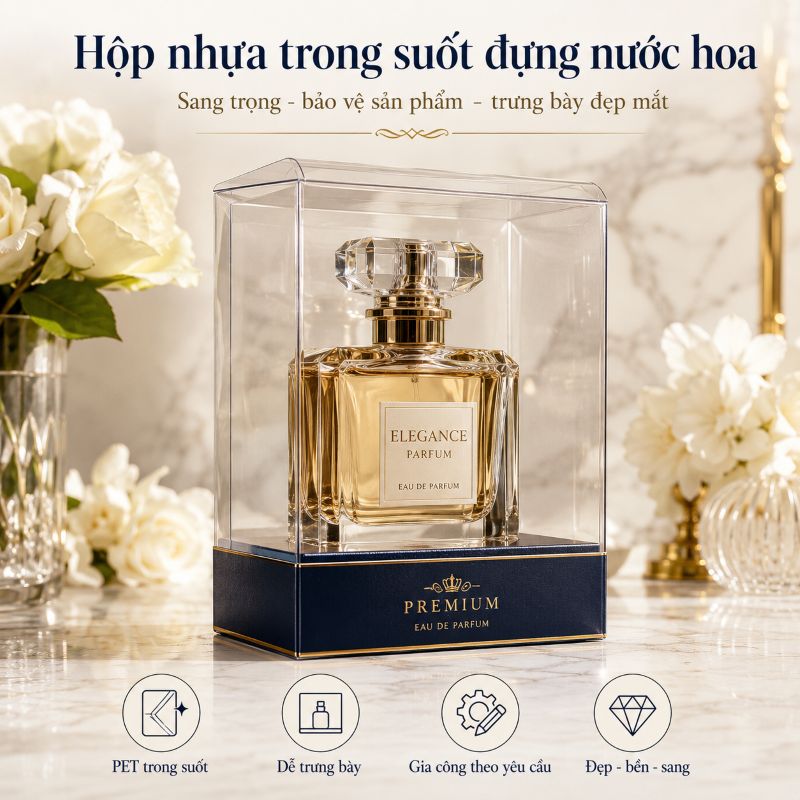 Hộp nhựa trong suốt đựng nước hoa