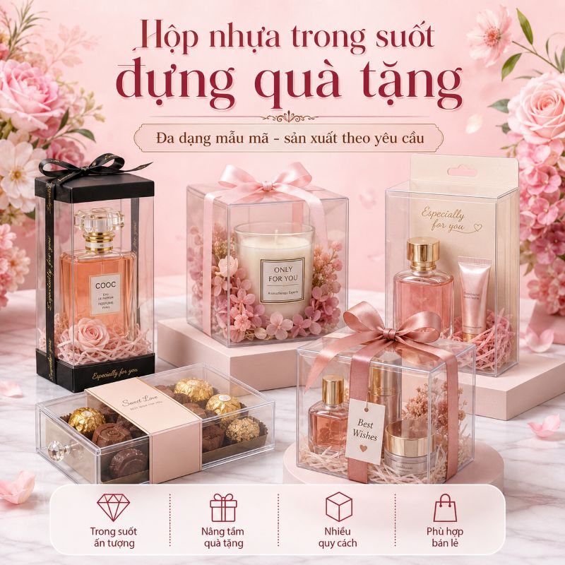 Hộp nhựa trong suốt đựng quà tặng