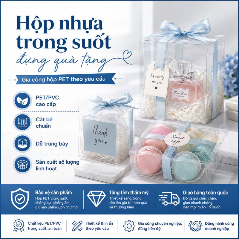 Hộp nhựa trong suốt đựng quà tặng