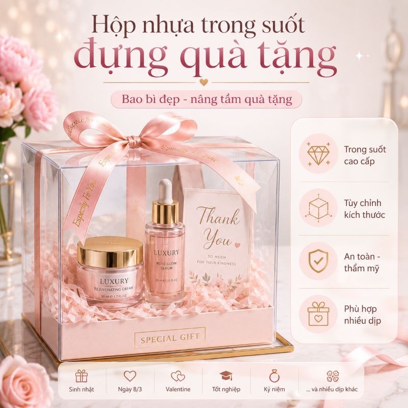 Hộp nhựa trong suốt đựng quà tặng