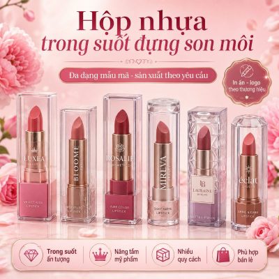 Hộp nhựa trong suốt đựng son môi