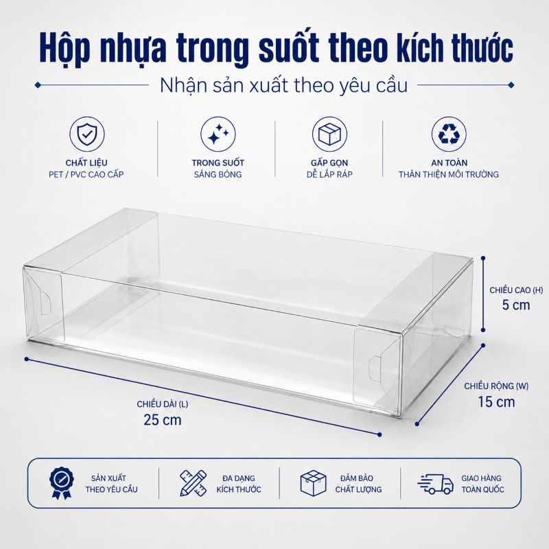 Xưởng sản xuất hộp nhựa trong suốt theo kích thước