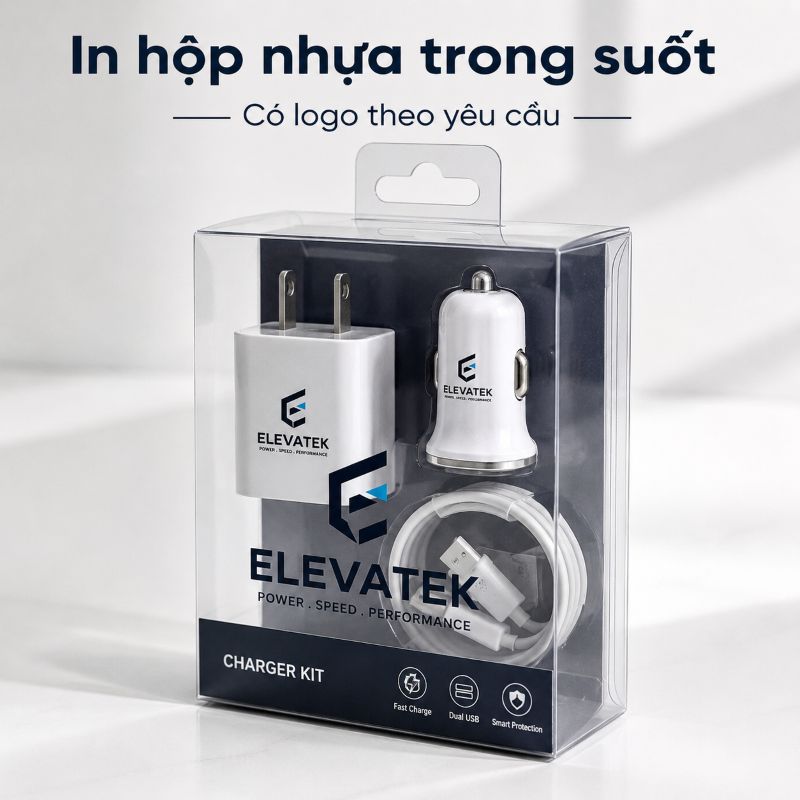 In hộp nhựa trong suốt có logo theo yêu cầu