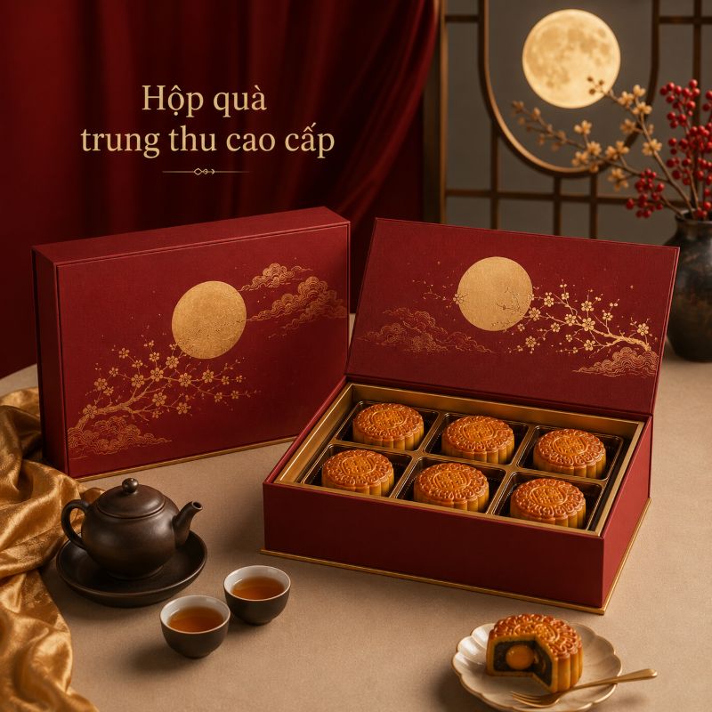 Hộp bánh trung thu nắp nam châm sang trọng