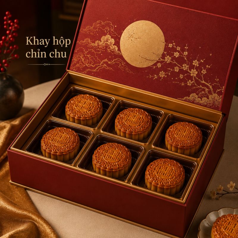 Hộp bánh trung thu nắp nam châm sang trọng