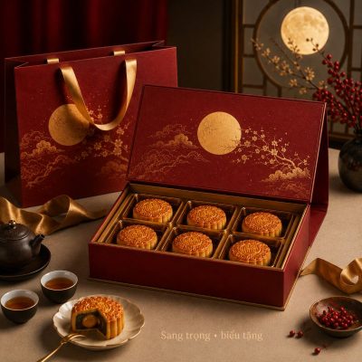 Hộp bánh trung thu nắp nam châm sang trọng