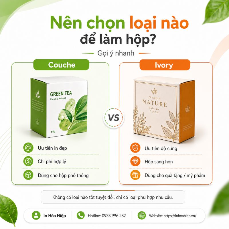 Couche hay Ivory tốt hơn để làm hộp