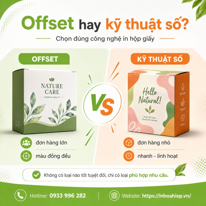 In offset và in kỹ thuật số hộp giấy