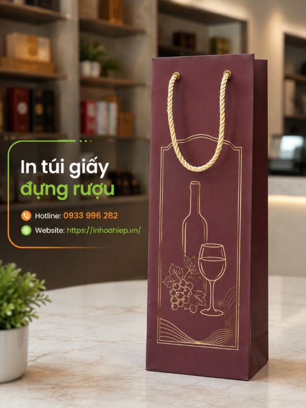 In túi giấy đựng rượu