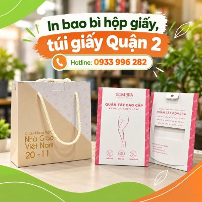 In bao bì hộp giấy, túi giấy Quận 2 – Xưởng sản xuất giá tốt